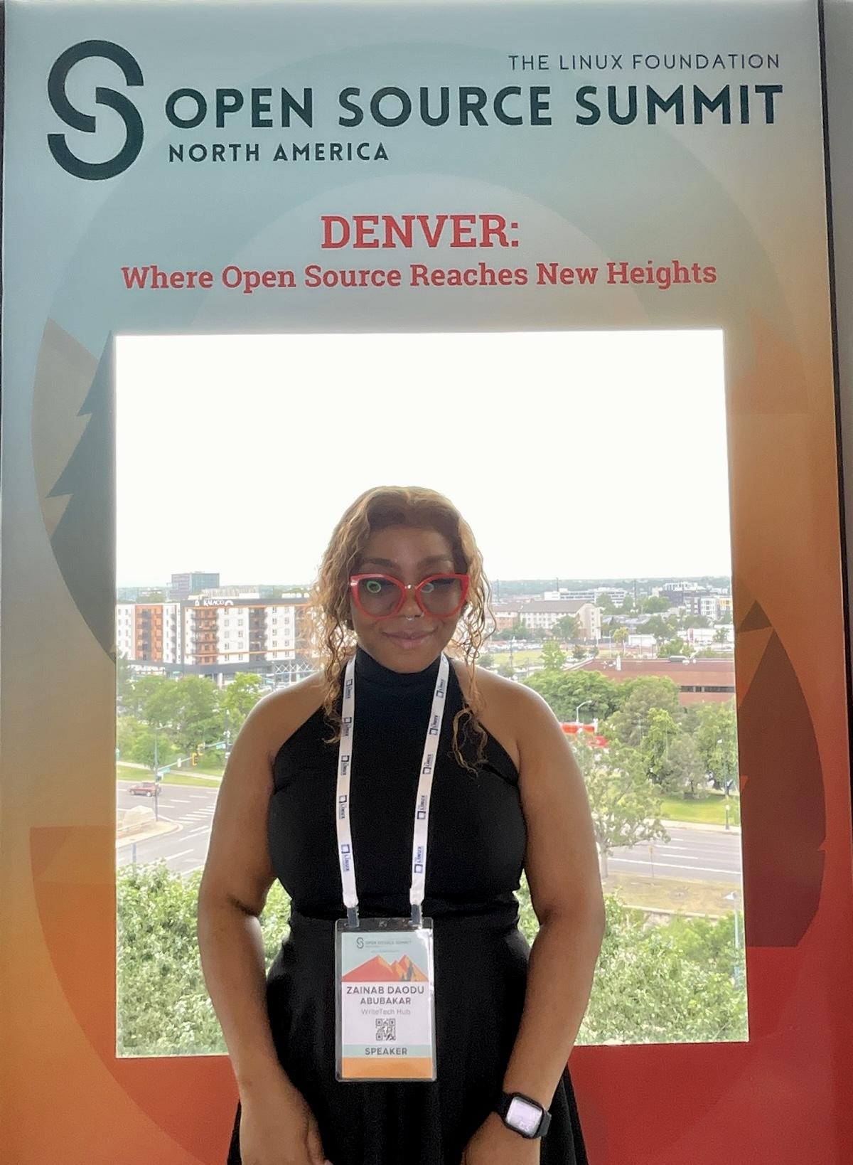 Zainab Daodu speaking at Open Source Summit